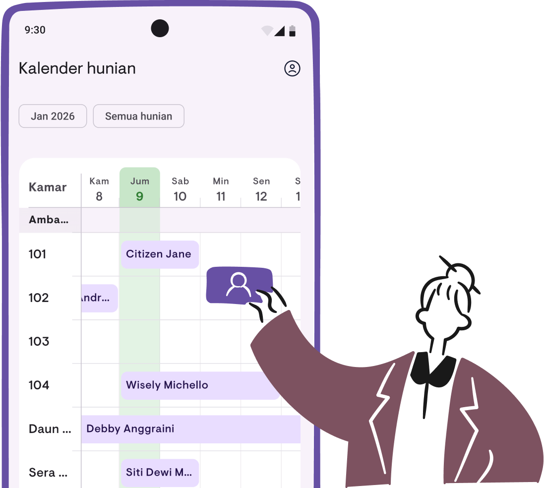 Kamaru Occupancy Calendar showing property timeline