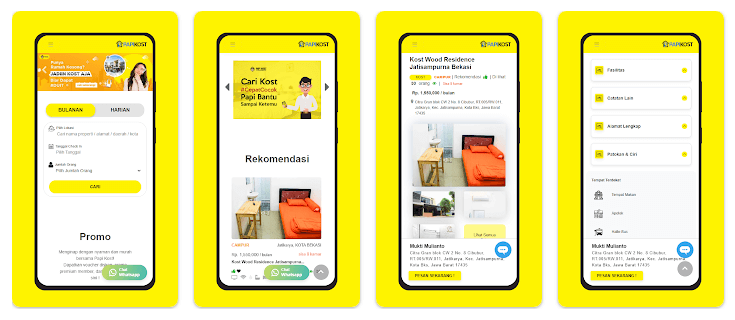 Tampilan platform Papikost dengan fitur booking dan pemasaran kos