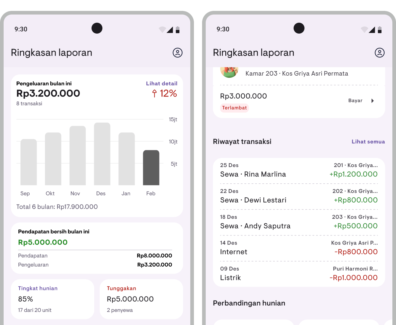 Expenses in Report Overview