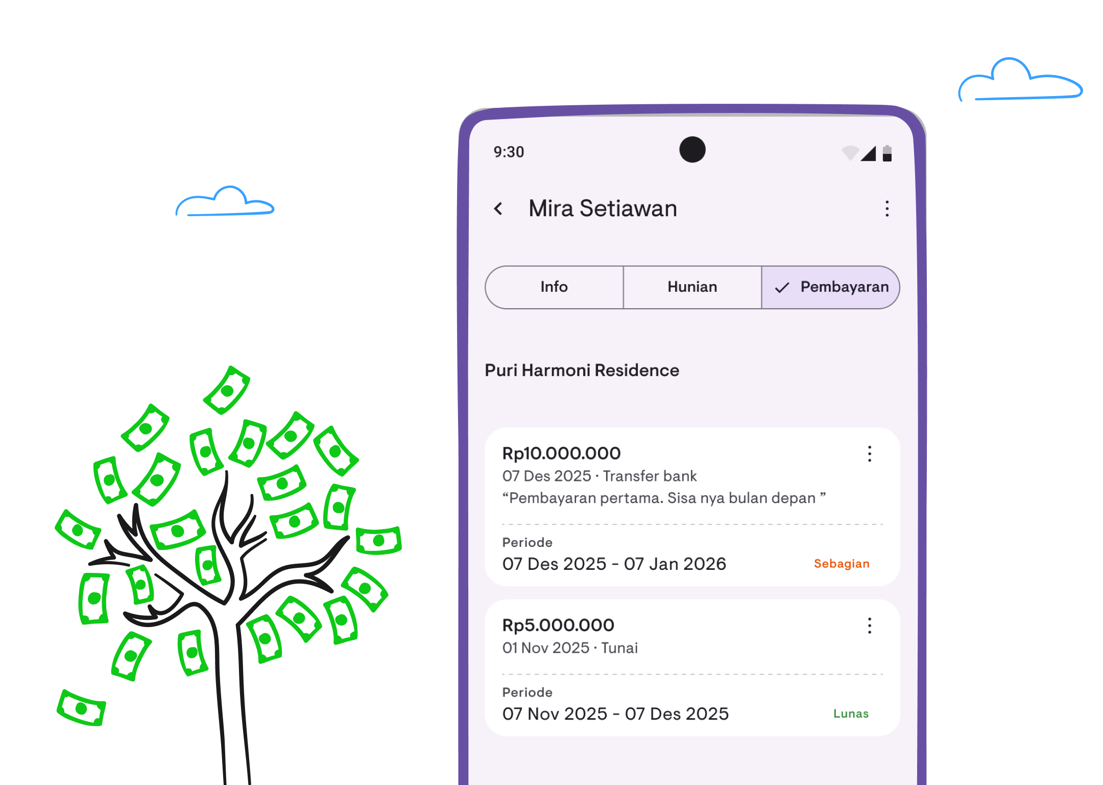 Kamaru payment tracking feature
